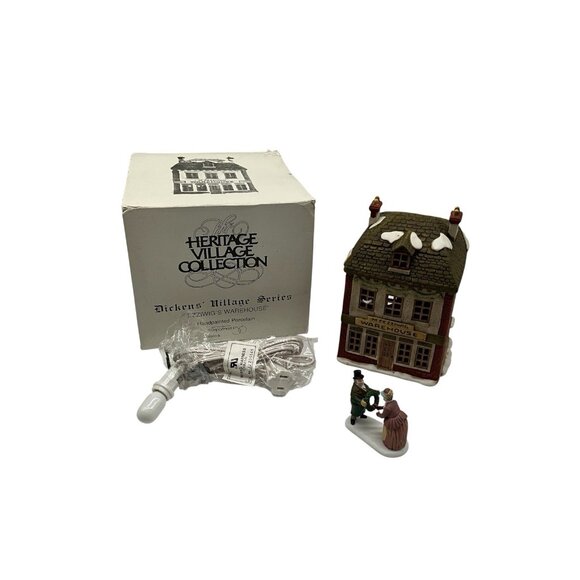 Department 56 Dickens' Village "Fezziwigg's Warehouse" Porcelain Christmas House - Picture 1 of 14